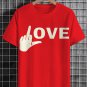 Men's Hand Sign Fuck Love Art Print Cotton Casual T-Shirt