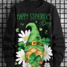 Men's Happy St. Patrick's Day Clover Flower Gnome Print Casual Sweatshirt