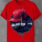 Men's Hip Pop Record Hat Print Cotton Casual T-Shirt