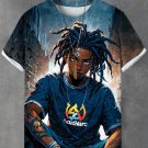 Men's Hip-hop Boy Future Sci-Fi Art Print Casual T-Shirt