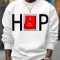 Men's Hiphop Switch Toggle Button Art Print Cotton Casual Sweatshirt
