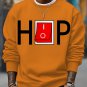 Men's Hiphop Switch Toggle Button Art Print Cotton Casual Sweatshirt
