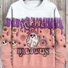 Men's Hippie Halloween Ghost Skull 3D Expansive Texture Print Casual Sweatshirt