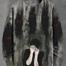 Men's Horror Ghosts Scared Boy Art Print Casual Sweatshirt