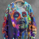 Men's Horror Man Halloween Graffiti Art Print Knit Sweatshirt