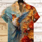 Men's Hummingbird Oil Painting Art Print Casual Shirt