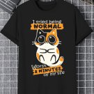 Men's I Tried Being Normal Worst 2 Minutes Of My Life Funny Cat Graphic Print Cotton Casual T-Shirt