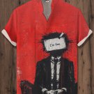 Men's I'm Fine Skeleton In Suit Art Print Casual Shirt