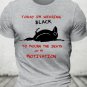 Men's I'm Wearing Black To Mourn The Death Of My Motivation Print Cotton Casual T-Shirt