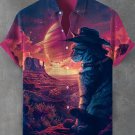 Men's Interstellar Cowboy Cat Retro Future Art Print Shirt