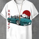 Men's Japanese Art Retro Car Print T-Shirt
