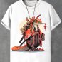 Men's Japanese Frog Warrior Art Print Cotton Casual T-Shirt
