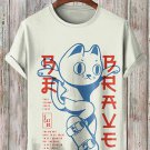 Men's Japanese Funny Cat Skateboarding Art Print T-Shirt