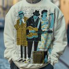 Men's Jazz Music Band Illustration Print Casual Sweatshirt