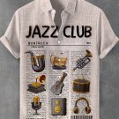 Men's Jazz Music Musical Instruments Art Print Shirt
