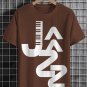 Men's Jazz Musical Keyboard Print Cotton Casual T-Shirt