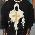 Men's Jesus Cross Art Print Casual Sweatshirt