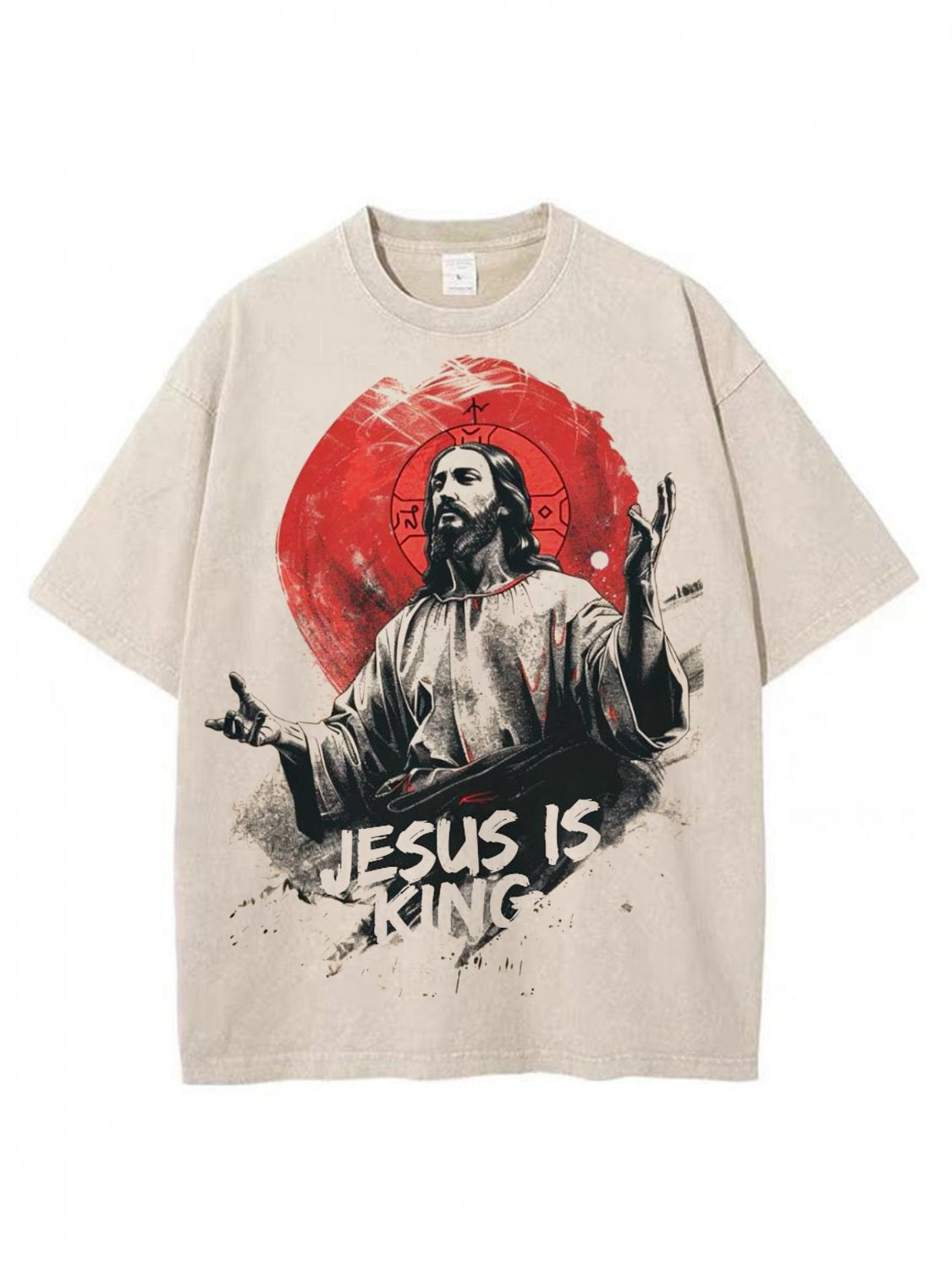 Men's Jesus Is King Art Print Casual T-Shirt