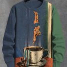 Men's Jump into Coffee Funny Art Print Casual Sweatshirt