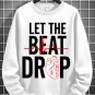Men's Let The Beat Drop Heartbeat Graphic Print Cotton Long Sleeve T-Shirt Thin Sweatshirt