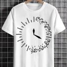 Men's Life Is Minutes And Seconds Calligraphy Art Print Cotton Casual T-Shirt