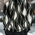 Men's Line Modern Abstract Art Print High Neck Knit Sweatshirt