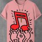Men's Man Holding Musical Note Print Cotton Casual T-Shirt