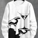 Men's Martini And Shoes Art Print Casual Sweatshirt