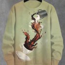 Men's Milk Coffee Print Casual Sweatshirt
