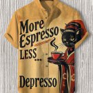 Men's More Espresso Less Depresso Art Print Casual Shirt