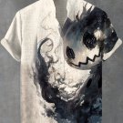Men's Mysterious Dark Art Skull Print Shirt