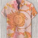 Men's Mysterious Sun and Moon Print Casual Shirt