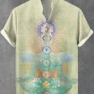 Men's Mystical Anthropology Chakra Spirituality Art Linen Blend Shirt