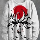 Men's Nine Tailed Fox Japanese Art Print Casual Sweatshirt