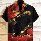Men's Ocean And Clouds Japanese Art Print Casual Shirt