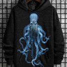 Men's Octopus Art Print Hooded Sweatshirt