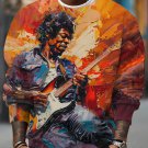 Men's Oil Painting Art Guitarist Print Casual Sweatshirt