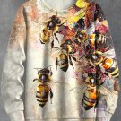 Men's Oil Painting Hippie Art Bees Print Casual Sweatshirt
