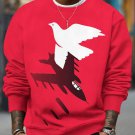 Men's Peace Dove Airplane Anti-war Art Print Casual Sweatshirt