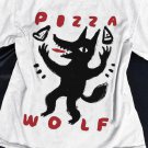Men's Pizza Wolf Graphic Print Cotton Casual T-Shirt