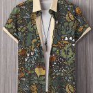 Men's Plant Botanical Holiday Art Print Short Sleeve Shirt