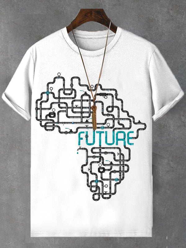 Men's Protecting African Future Map Art Print Cotton Casual T-Shirt