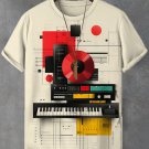 Men's Proud Contrast Color Jazz Music Geometry Art Print T-Shirt