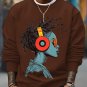 Men's Reggae Music Cool Girl Graphic Print Cotton Casual Sweatshirt
