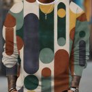 Men's Retro Abstract Geometric Painting Print Casual Sweatshirt