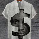 Men's Retro Black Man Dollar Pattern Collage Art Print Casual Shirt