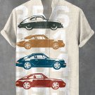 Men's Retro Car Color Contrast Nostalgia Graphic Print Shirt