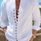 Men's Retro Cotton And Linen Casual Long Sleeve Shirt
