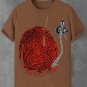 Men's Retro Fingerprint Record Print Cotton Casual T-Shirt