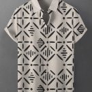 Men's Retro Geometric Print Short Sleeve Shirt